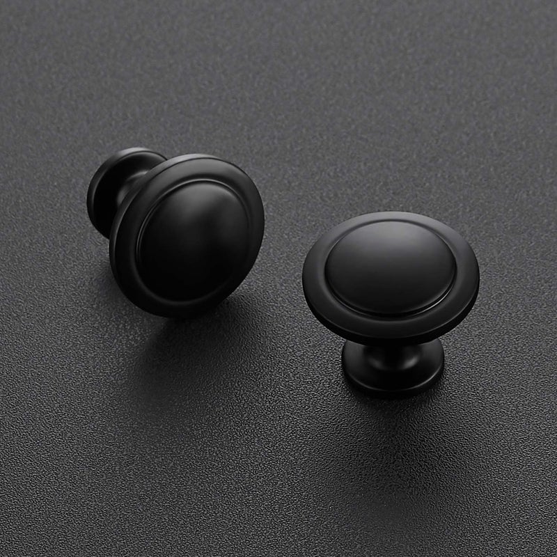 Ravinte 45 Pack 1-1/4 Inch Kitchen Cabinet Knobs Matte Black Zinc Pulls Door Handles for Dresser Drawers - Image 2